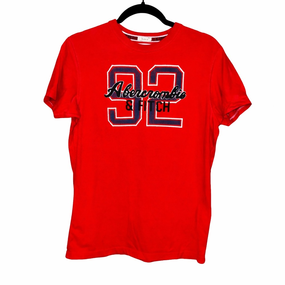 Abercrombie & Fitch Red Short Sleeve 92 Graphic Crew Tee